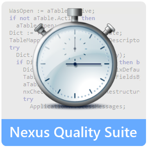 Nexus Quality Suite Logo; TurboPower Sleuth QA; codewatch; quality assurance; profiling; performance
